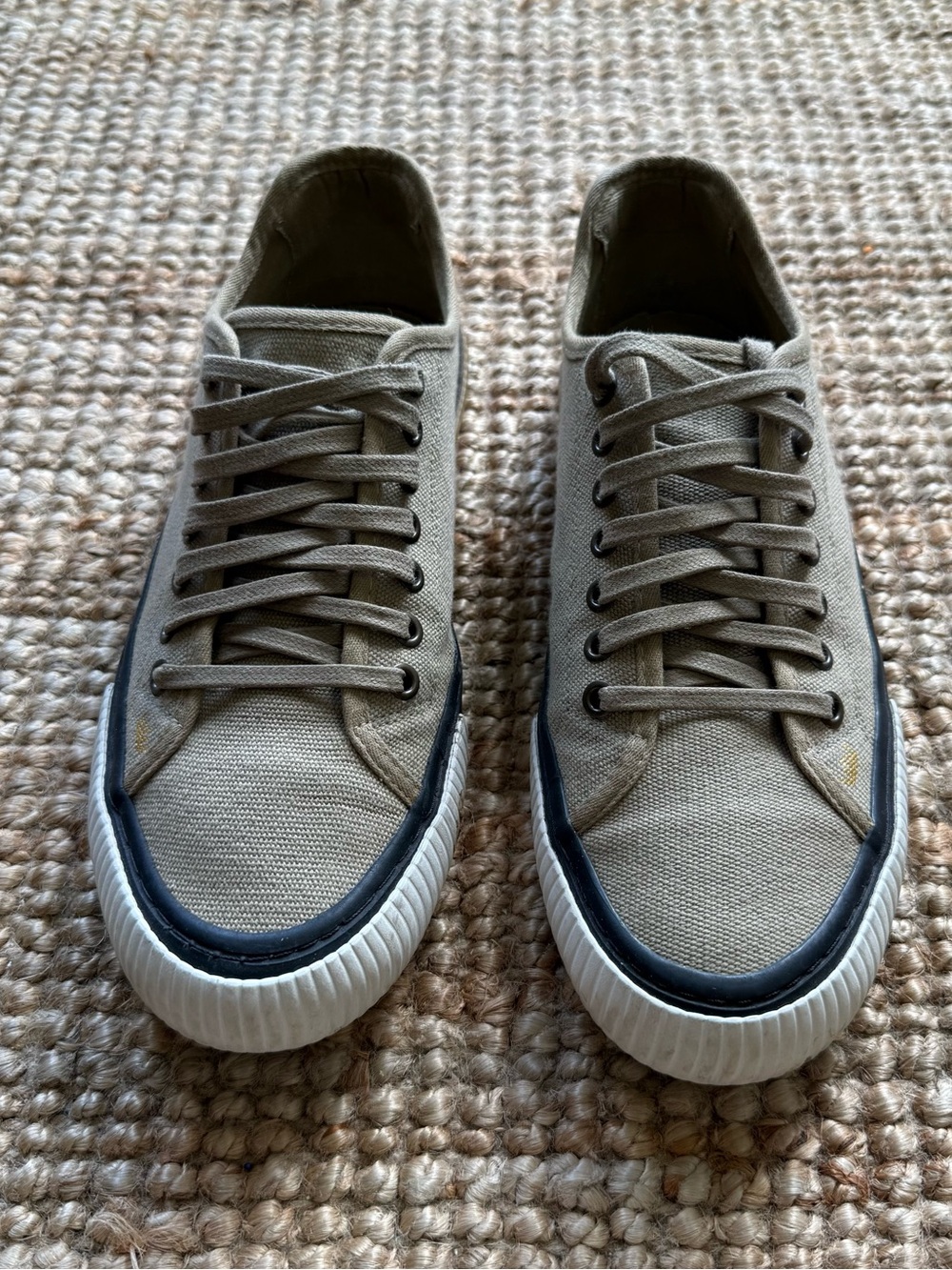 Osklen Brazilian Brand Canvas Sneakers – Beige Minimal Style – Size 8.5